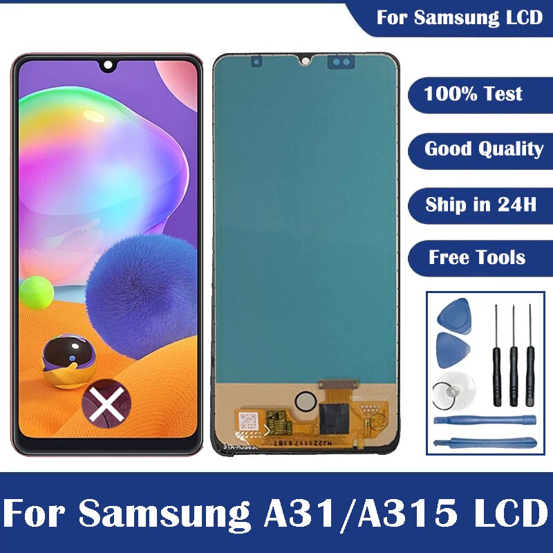 Oled/incell for suitable for samsung a31 diplay a315 a315f lcd display with touch screen digitizer for suitable for samsung a315 lcd replacement