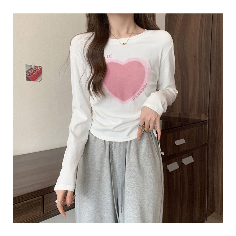 Áo Croptop Nữ Tay Dài Trái Tim
