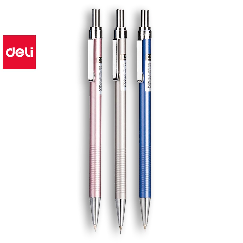[HCM]Bút chì kimdạng bấmthân kim loại0.7mm và 0,5mm  Deli- EU998- 1 cái màu ngẫu nhiên