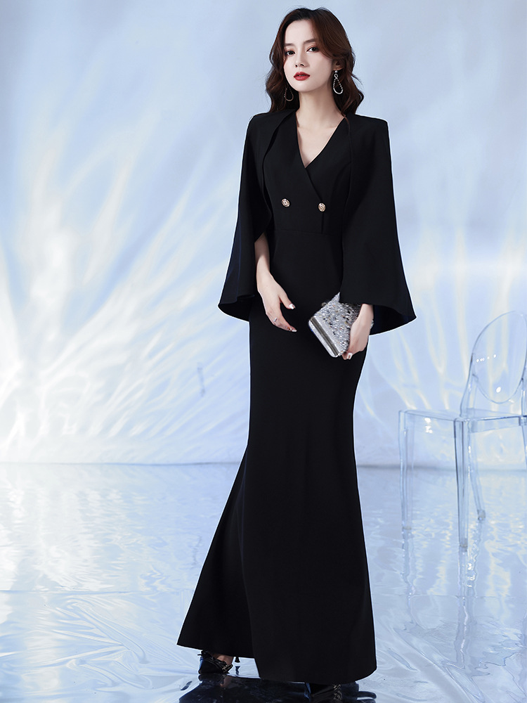 Glary Star White Dress, Banquet Temperament Dress, Dignified, Elegant, French Annual Meeting Evening Dress
