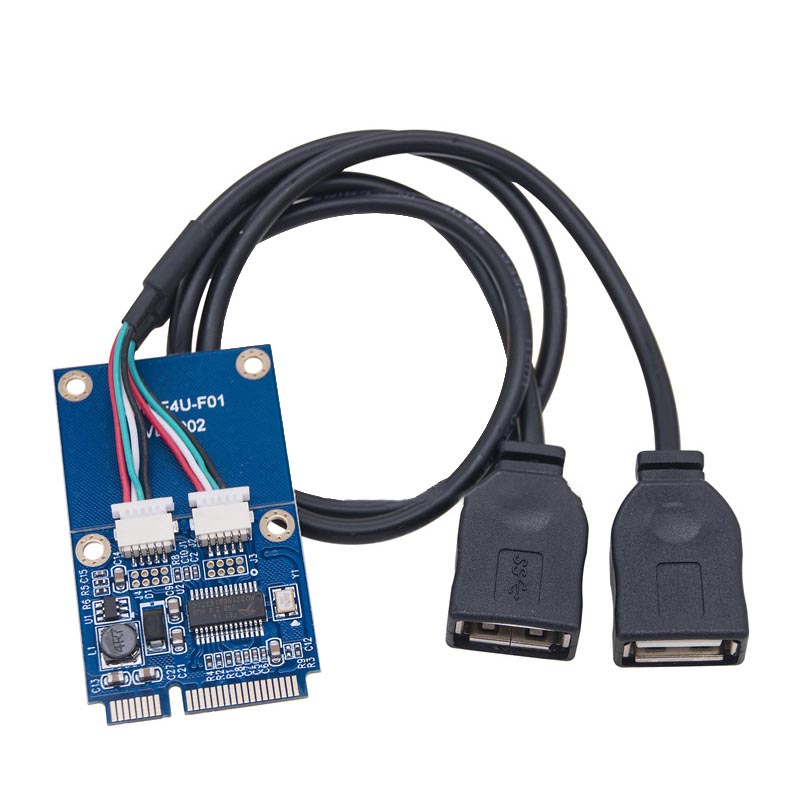 MINI PCI-E To Dual-Port USB2.0 Adapter Card PCI-E M.2 Expansion Card For Laptop Motherboard MINI PCIE Interface. 