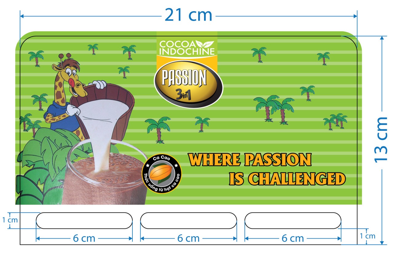 [HCM]Combo 3 Túi Bột Ca Cao Passion 3 in 1 (Túi 30 gói x 16g) - tặng 1 gói