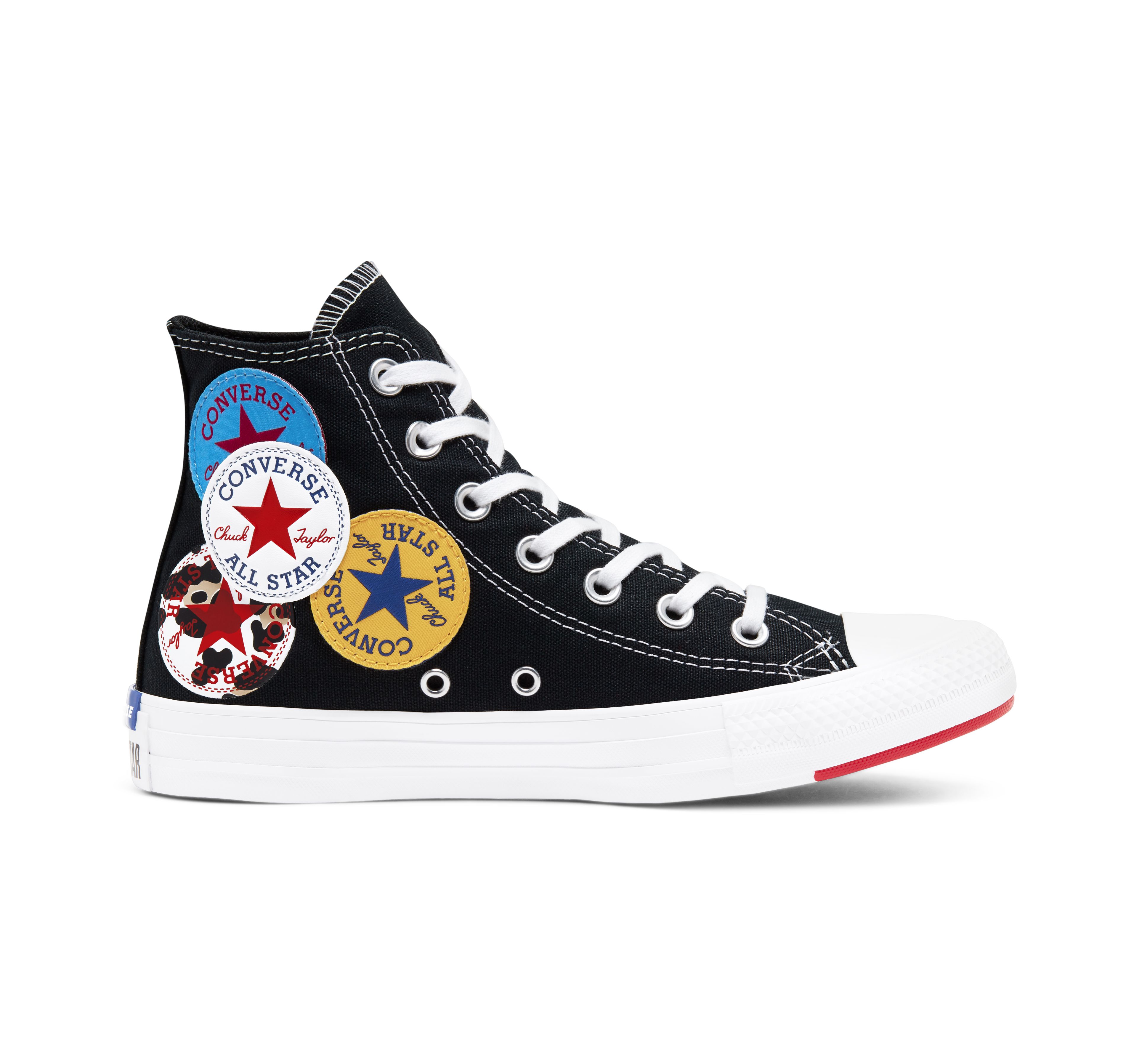 Sale] Converse Chuck Taylor All Star Multi Logo - Black/University  Red/Amarillo - Logo Play - Hi - 166734C | Lazada Singapore