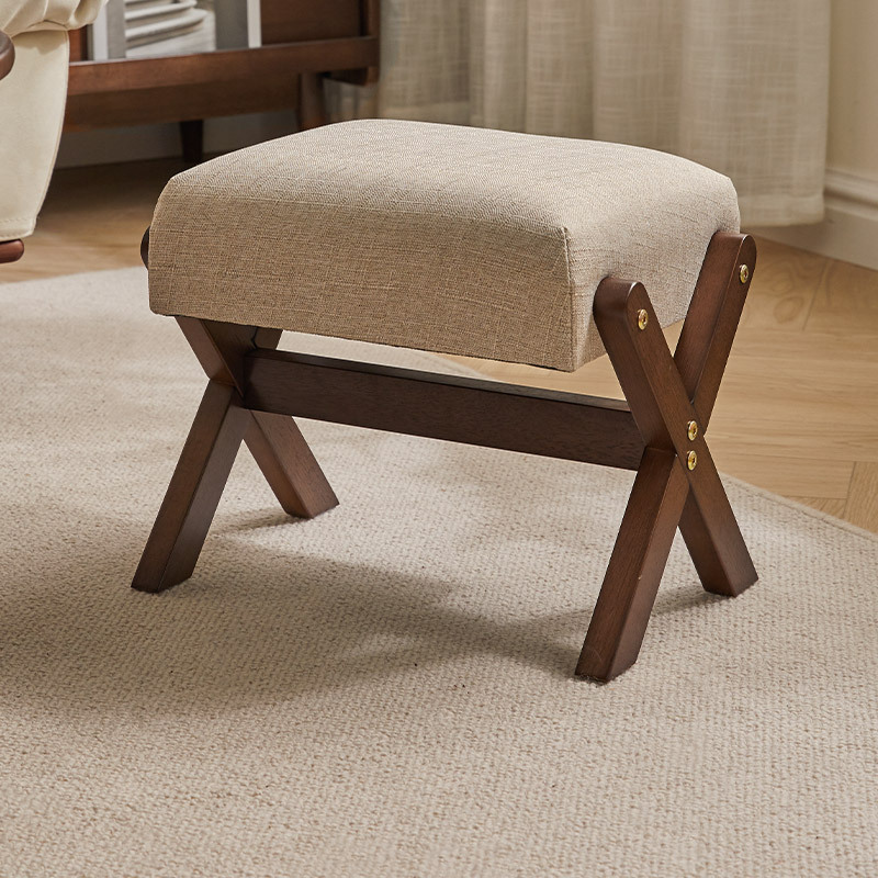 JNFA iayi solid wood soft package stool replacement shoe stool sofa cushion foot stool doorstep replacement shoe stool living room low stool wooden bench