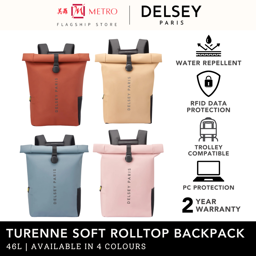 Delsey Paris Turenne Soft Backpack Rolltop Pink Turenne Soft: Rolltop Backpack, Roland-garros Limited  main image 2