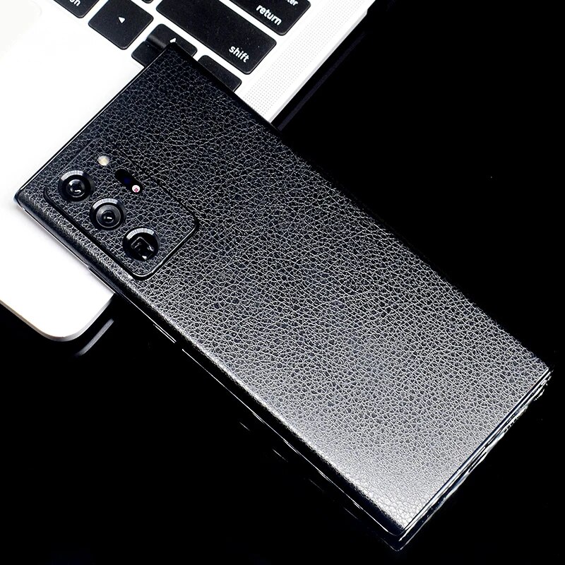 Fashions High Quality Luxury Leather Skin Sticker Wrap Skin Phone Back Paste Film For SAMSUNG Galaxy S22 Ultra S21+ S20 FE Note 20 10 Lite A52 A71 5G