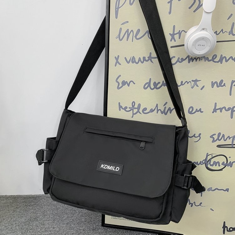 ELACCENT Men's crossbody bag ins fashion casual shoulder bag Japanese Harajuku retro messenger bag