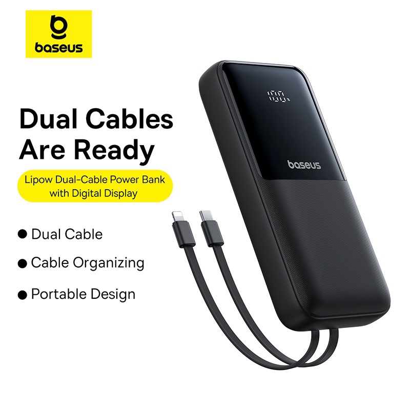 Pin dự phòng Baseus Lipow 20000mAh/10000 mAh 22.5W 2 cổng USB-A và 1 cổng Type-C Sạc Nhanh, Sạc Pin điện thoại Phụ Kiện điện thoại có màn hình Led