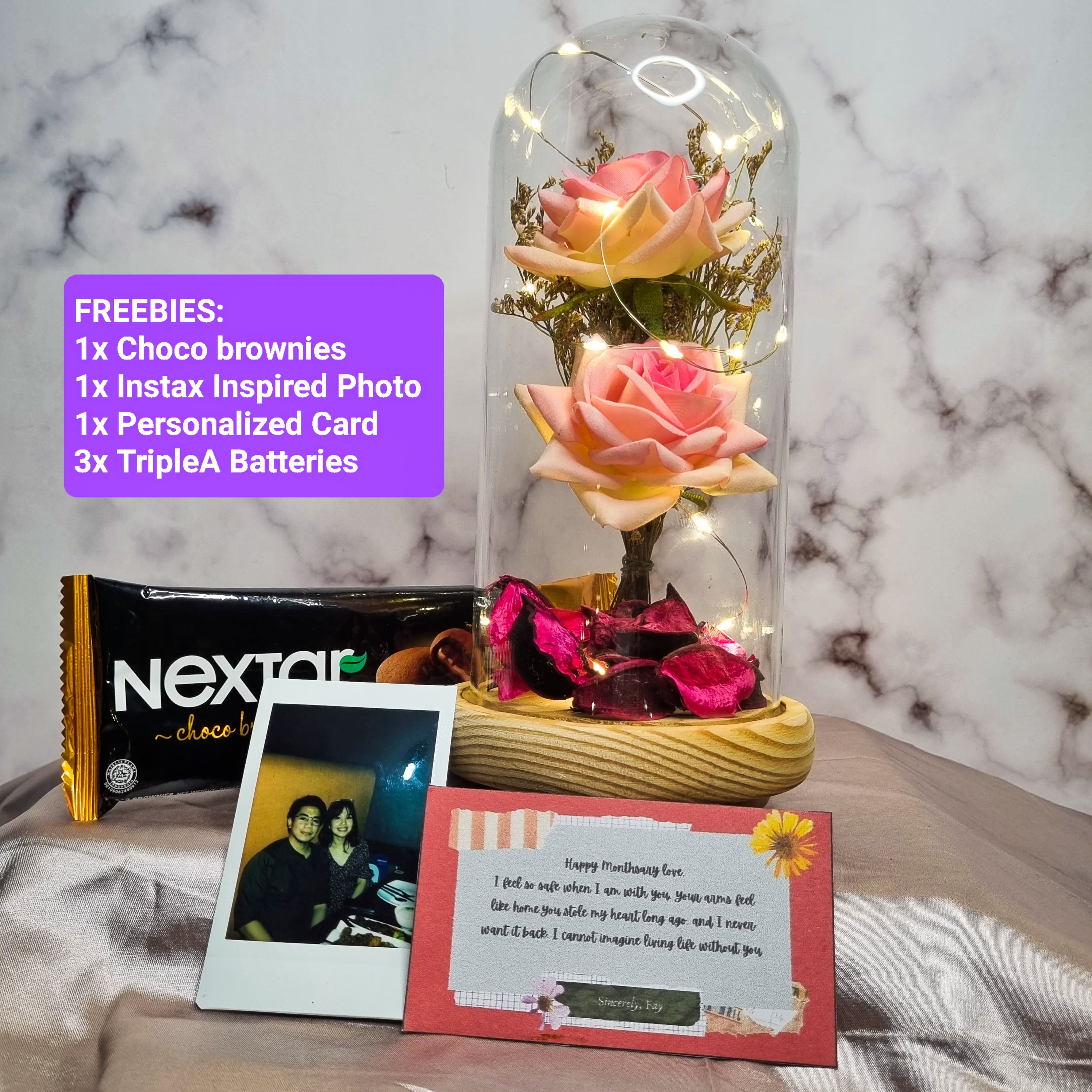 TORA COLLECTION Scented Artificial Flowers in Glass Dome with LED