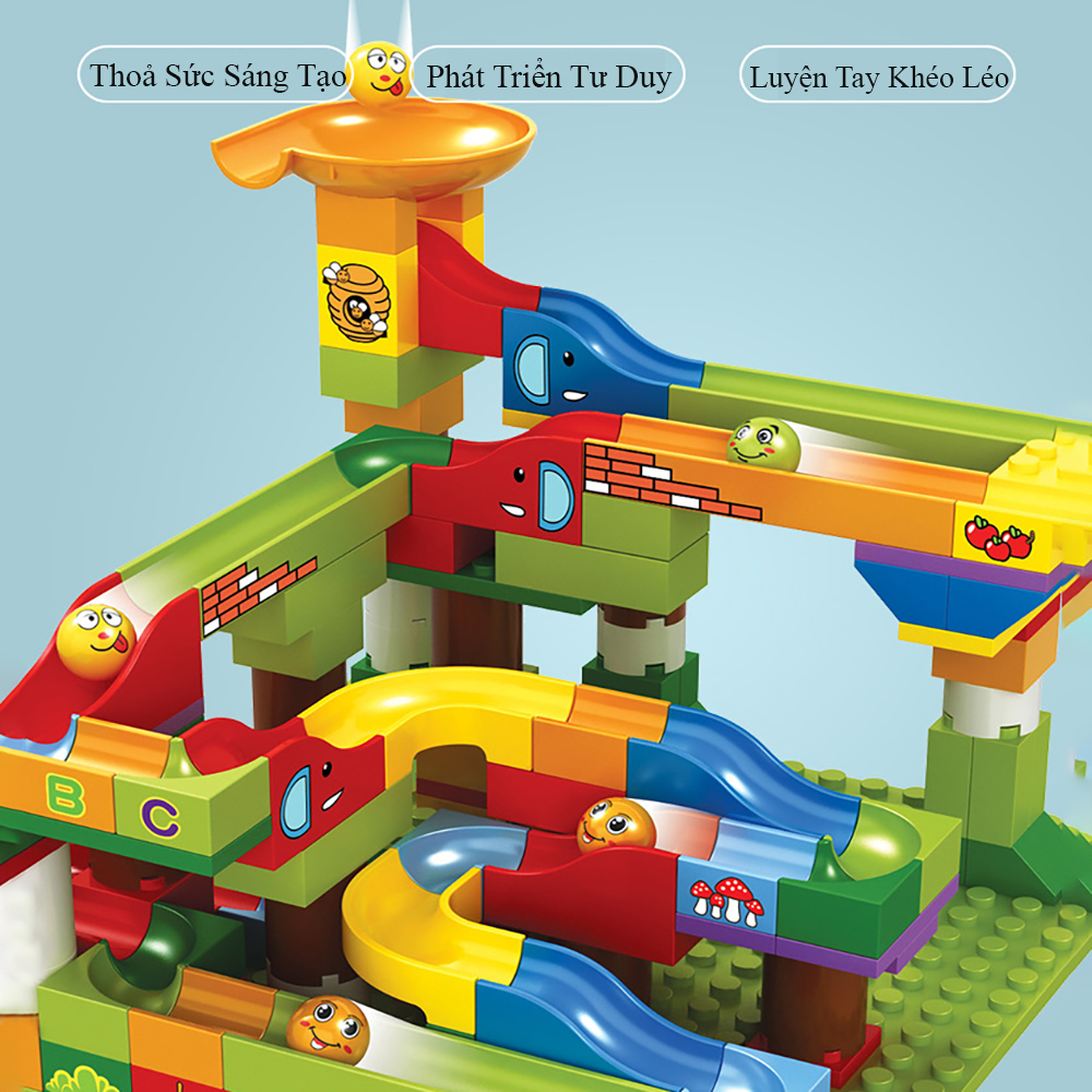 Đồ chơi trẻ em xếp hình đồ chơi lắp ráp lego tháp cầu trượt vòng quay mặt trời 469 chi...