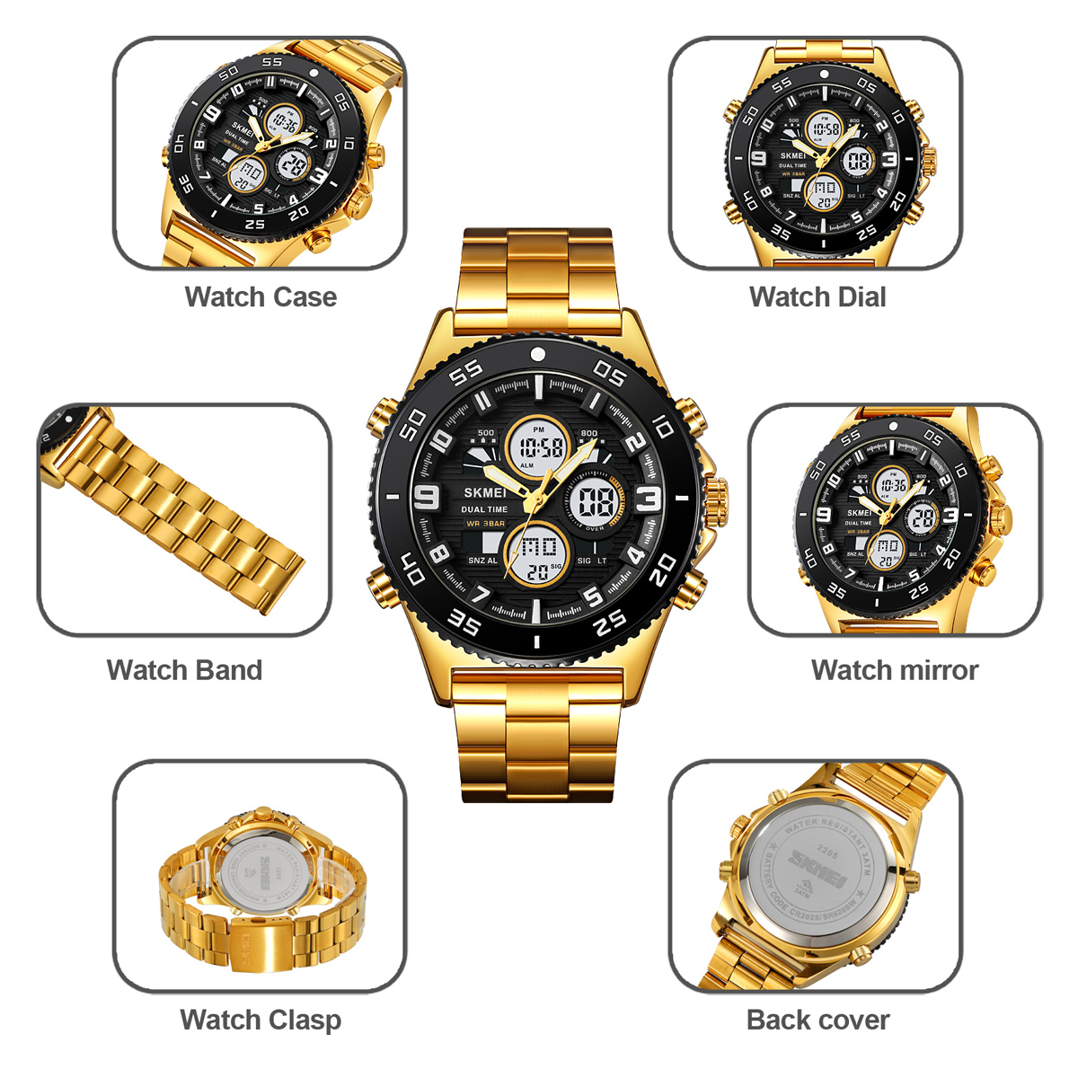 SKMEI New Watch for Men Dual Time Waterproof Stainless Steel Sports Watch  Count Down Digital Watch Casual Fashion Watch | Lazada PH