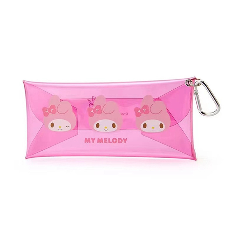 Sanrio Kuromi Hello Kitty Purin Dog Pencil Case Cartoon Transparent Water Proof Storage Bag Bags Pendant Student Stationery Box. 