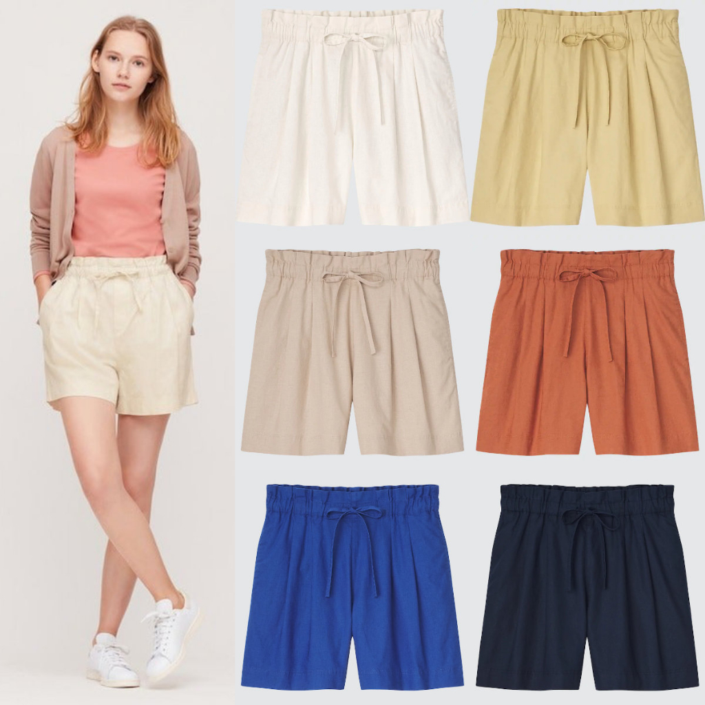 Fast Shipped]Uniqlo Linen Cotton Blend Relax Fit Shorts New Arrival