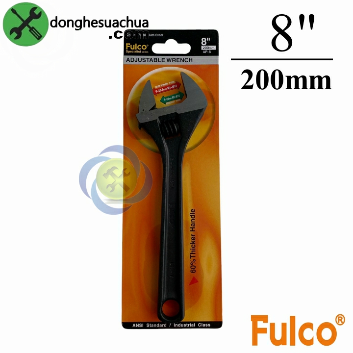 Mỏ lết 200mm fulco ap-8 8inch dài 200mm thân đen