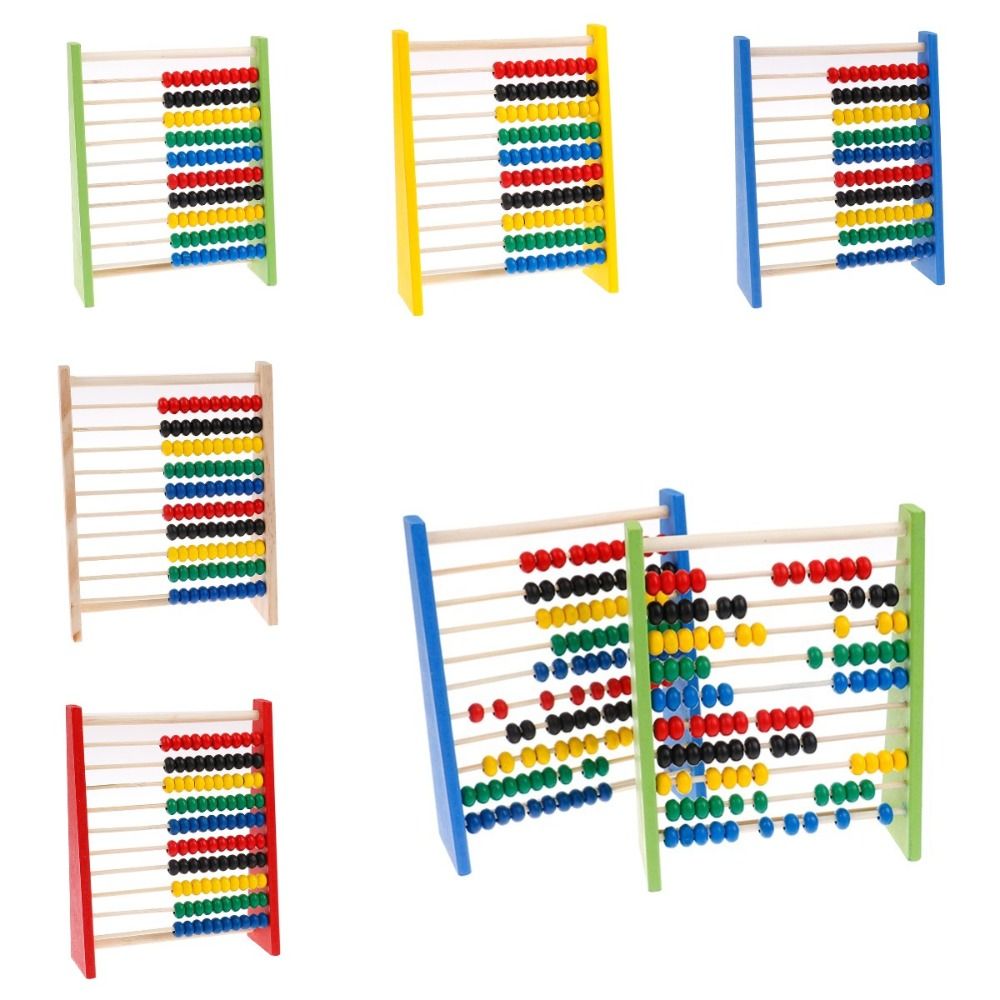 AFGYJT Wooden Wooden Abacus Colorful Beads Intelligence Development Math Teaching Tool Calculation Bead Counting Children Toys 3-6 Year Olds Toys