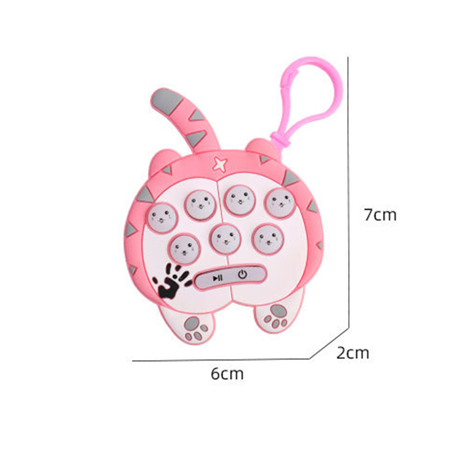 Interesting Push Bubble Toy Cartoon Animal Push Bubble Game Light-up Push Bubble Game Handheld Sensory Fidget Toy for Stress Relief Favorite