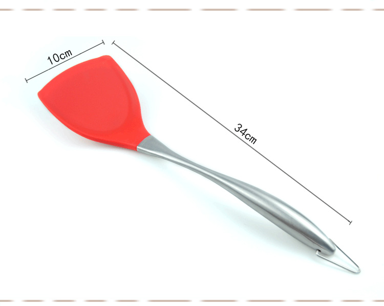 Kitchen tools Thickened silicone non-stick pan spatula Hollow handle stir-fry spatula Stainless steel spatula
