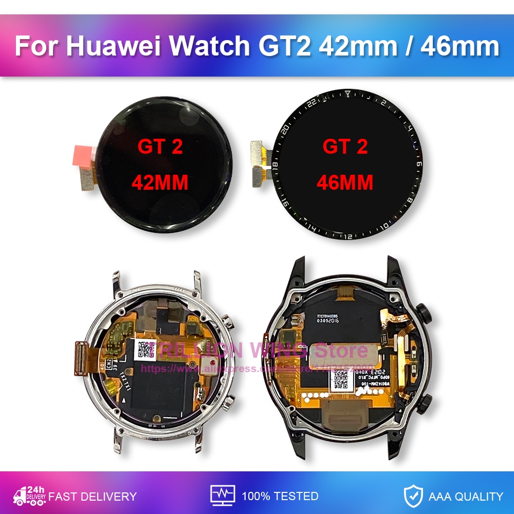 Original For Suitable For Huawei Watch GT2 GT 2 LCD Display Touch Screen Digitizer For Suitable For Huawei GT 2 42MM 46MM Display LTN-B19 Replacement