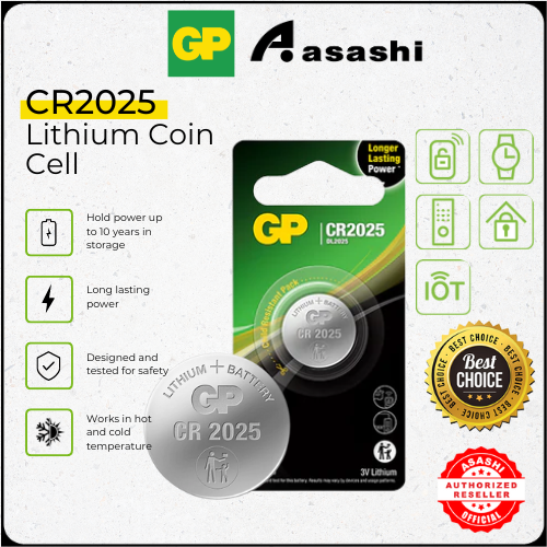 GP Lithium Coin Cells Battery CR2025 [ Card of 1s ] GPCR2025MASG2CPU5