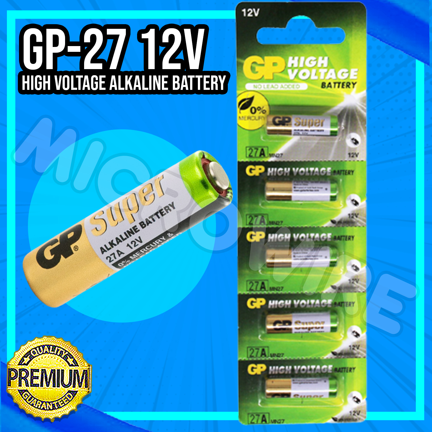 GP 27A 12V High Voltage Alkaline Battery ( 1 CARD ) | Lazada PH