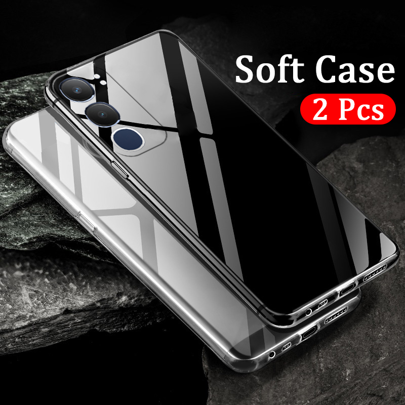 2 Pack Phone case Vivo Y19S Soft Transparent Full Protection Clear Back Cover Vivo Y19S Case. 