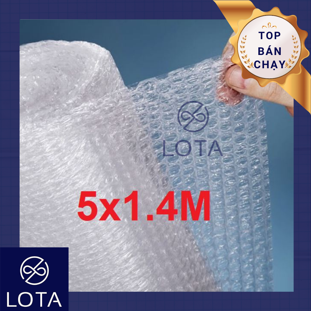 MIẾNG XỐP BONG BÓNG CHỐNG XÓC KHỔ 1.4Mx5M, bịch nổ giảm xóc, nylon túi khí hạn chế va đập, dụng cụ đóng gói hàng hóa dễ vỡ bể, màng bao bọc đồ giao khách, đệm hàng êm ái bóp tách, shop chuyên nghiệp, 5 met