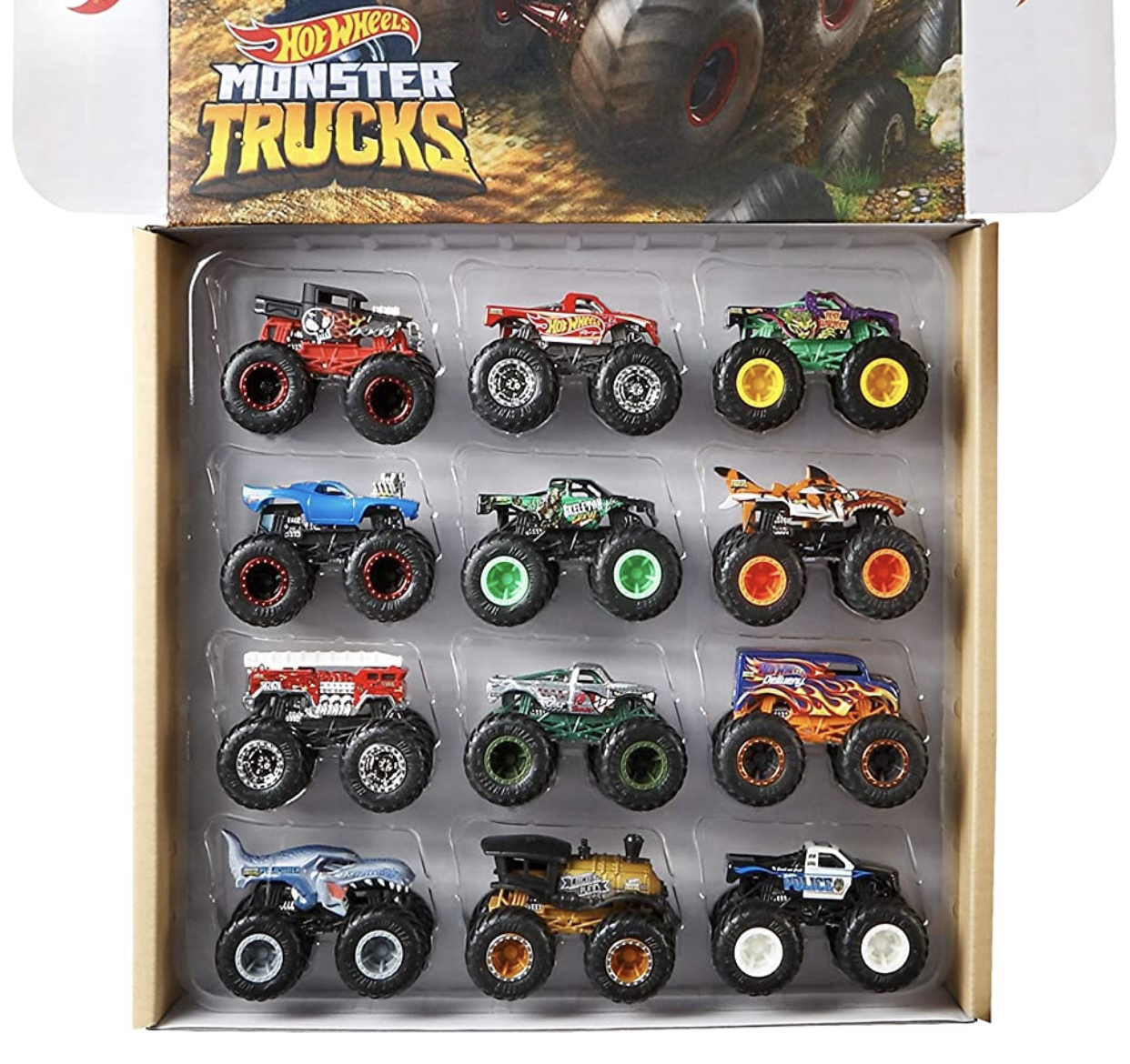 Hot Wheels Monster Trucks 164 Scale DieCast Ultimate Chaos 12 Pack