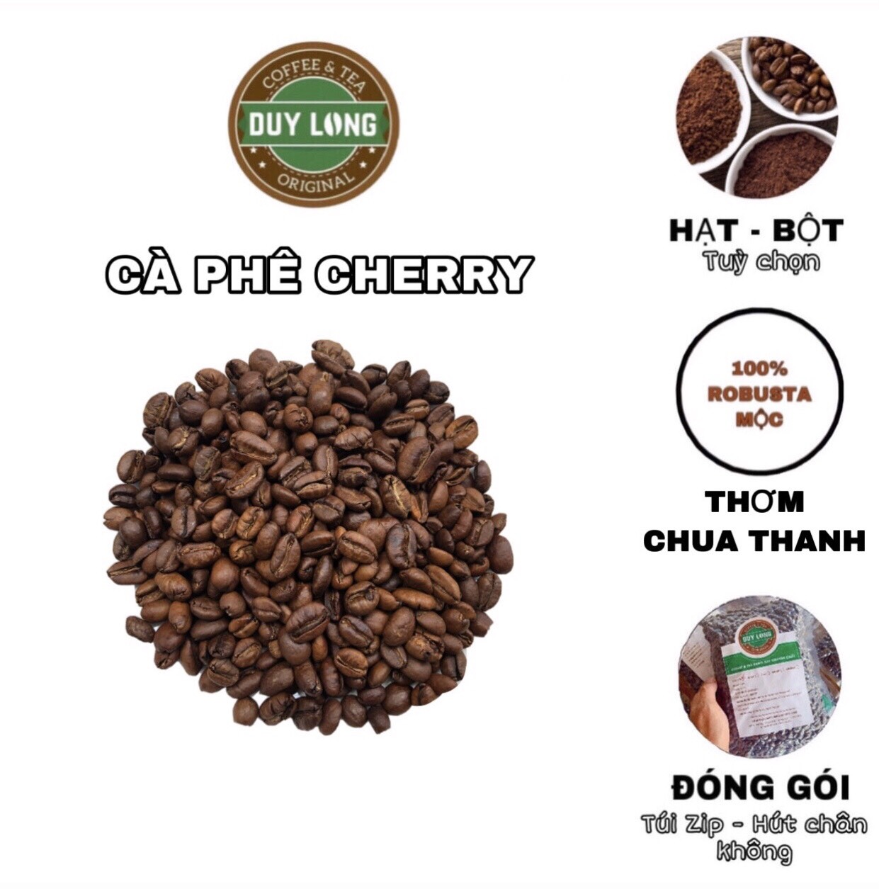Cà phê Cherry  - Cafe Rang xay nguyên chất 100%