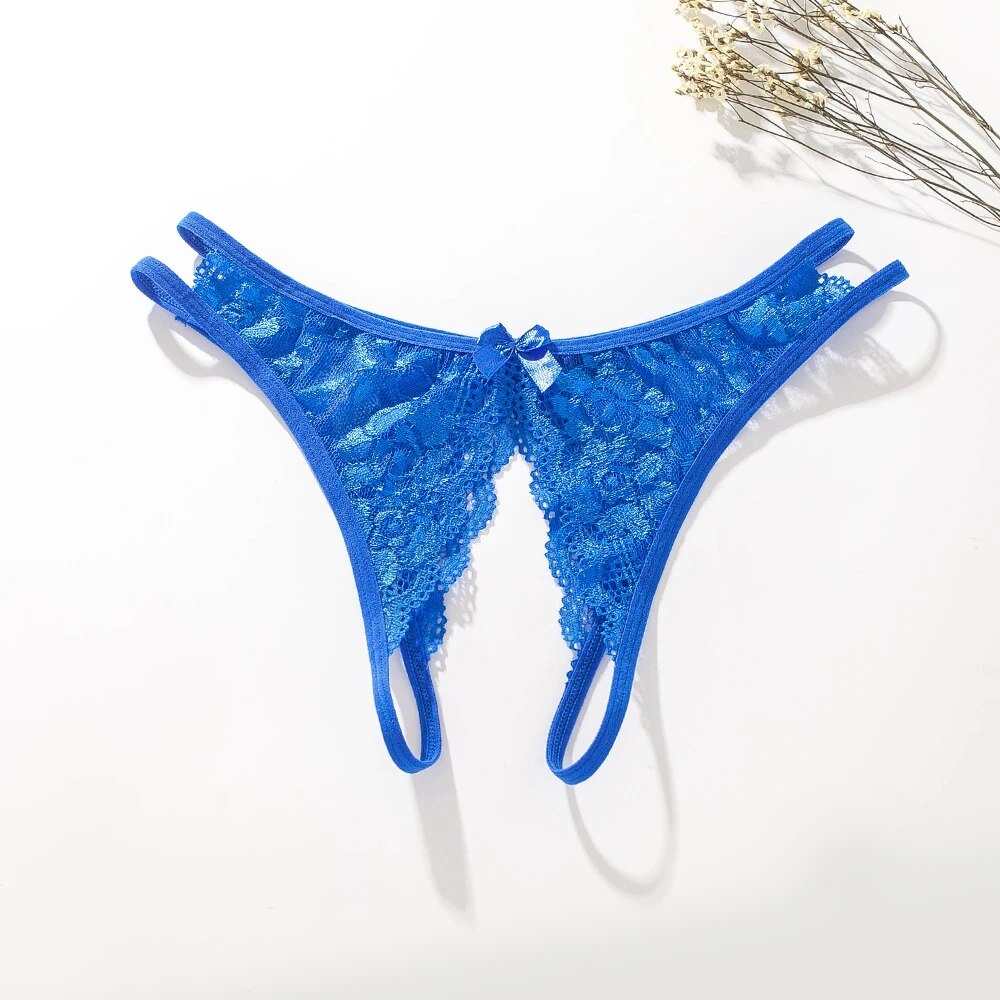 Sexy Erotic Open Crotch G-string Lace Perspective Panties For Sex