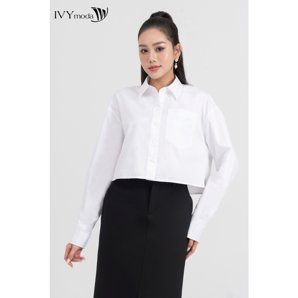 Áo sơ mi croptop IVY moda MS 17B9490