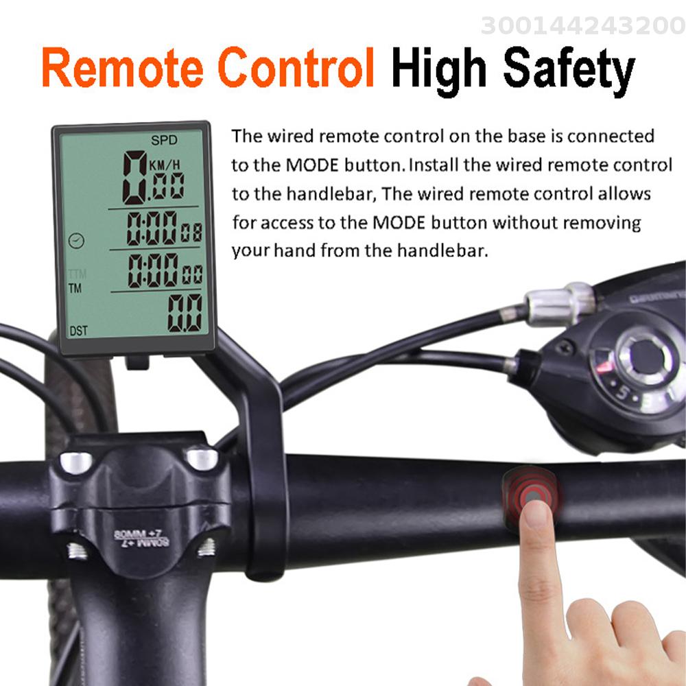 TOMSHOO Sunding đồng hồ xe đạp không dây máy tính Xe đạp không thấm nước Speedometer với đèn nền LCD màu xanh lá cây