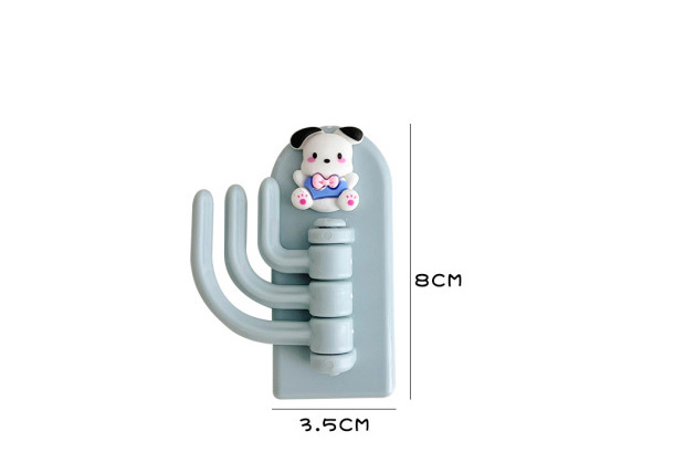 Punch-free hook cute seamless three-hook wall strong paste door dormitory self-adhesive sticky hook rotating wall
