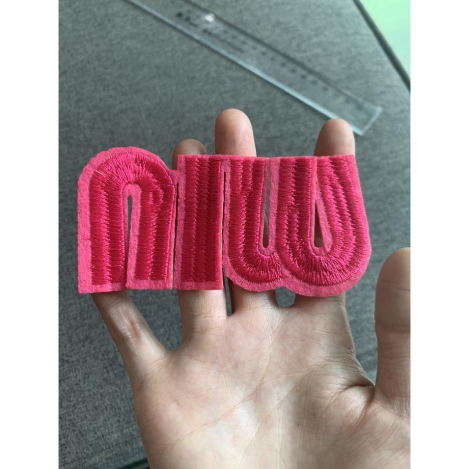 Miếng Sticker Thêu Ủi chữ miu miu