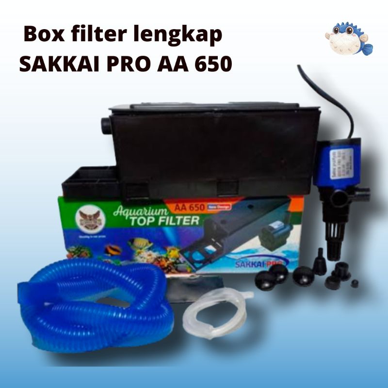 Pompa aquarium box filter Lengkap SAKKAI PRO AA 650