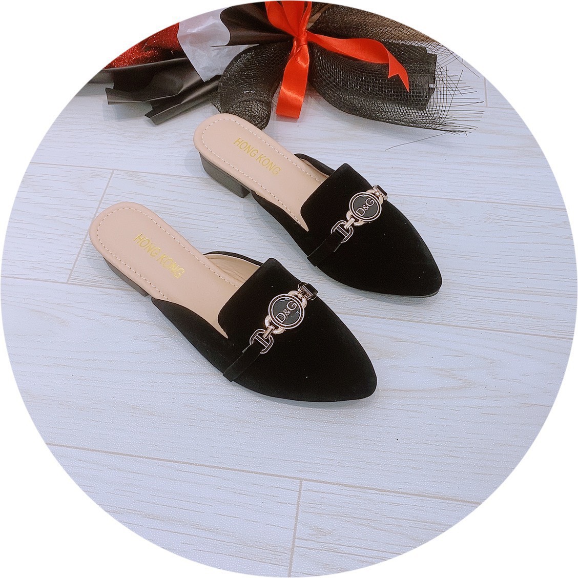 (MIỄN SHIP)Giầy sục hở gót nữ khóa nơ hot trend