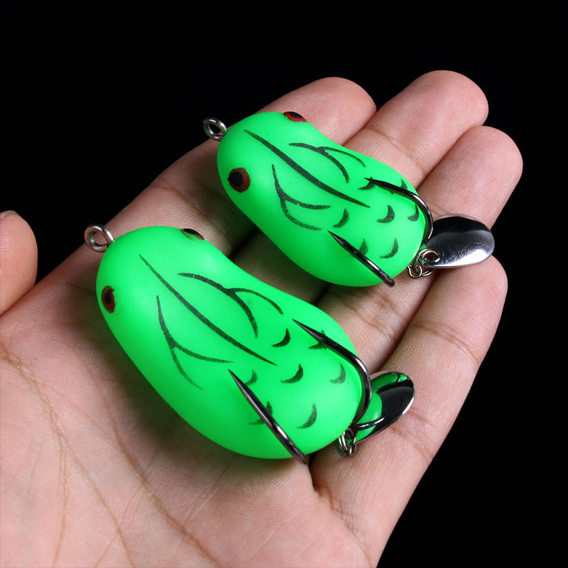 【CAMPOUT】Sấm Ếch Mới Trumpet Độc Toad Hit Đen Xa Ném Luya Ếch Bionic mồi giả Đen mềm Con Cá Mồi dụng cụ câu cá Sửa đổi