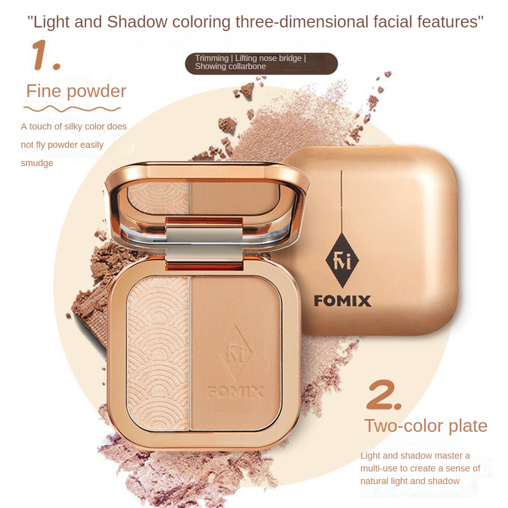 Lorzi FOMIX Highlight Paltte Matte Subtle Long Lasting Pigmented Shading Powder Three-dimensional Shadow Silhouette Shadow Nose Shadow Repair Capacity Powder