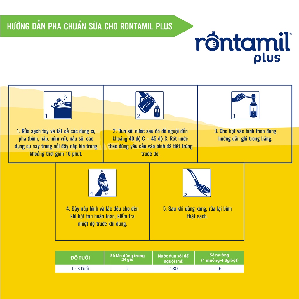 Sữa bột sinh học Rontamil Plus số 3 nhập khẩu Hà Lan 800g