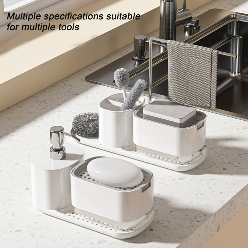 Soap Dispenser Bottle Automatic Liquid Soap Dispenser Kitchen Bath Accessories Sponge Brush Storage Box Manual Soap Dispenser