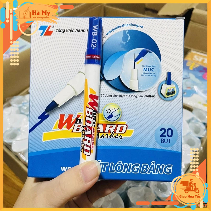 Combo 10 Cây Bút Lông Bảng Thiên Long WB-02 Mực Xanh