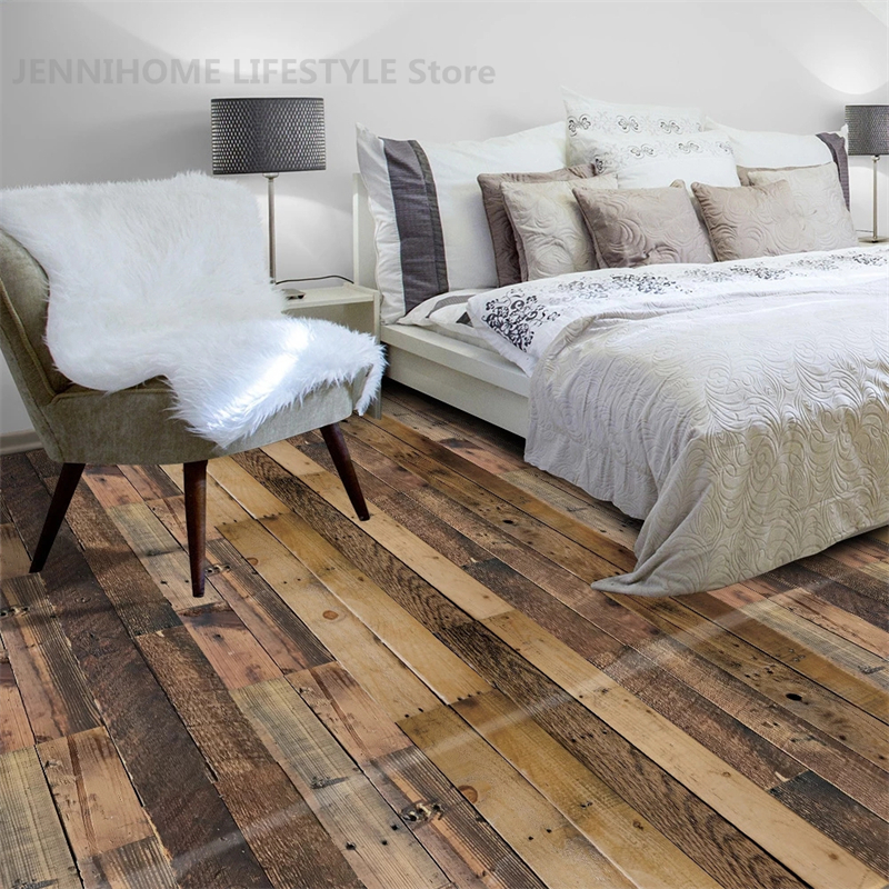 【Folio & Light】Wooden Vintage Grain Stairway Vinyl Floor Door Sticker ...