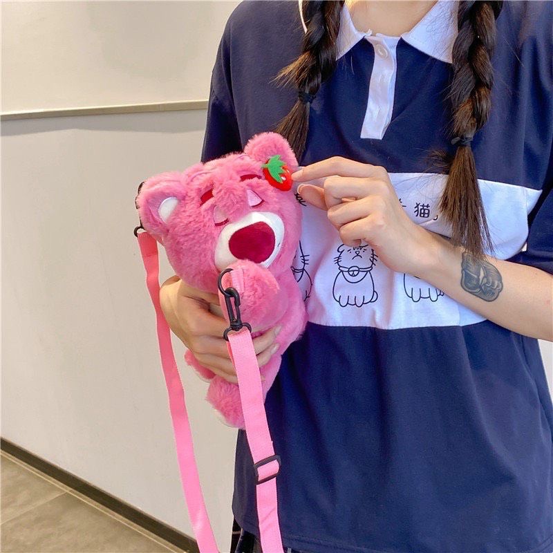 Túi đeo chéo gấu dâu cute - túi gấu dâu lotso