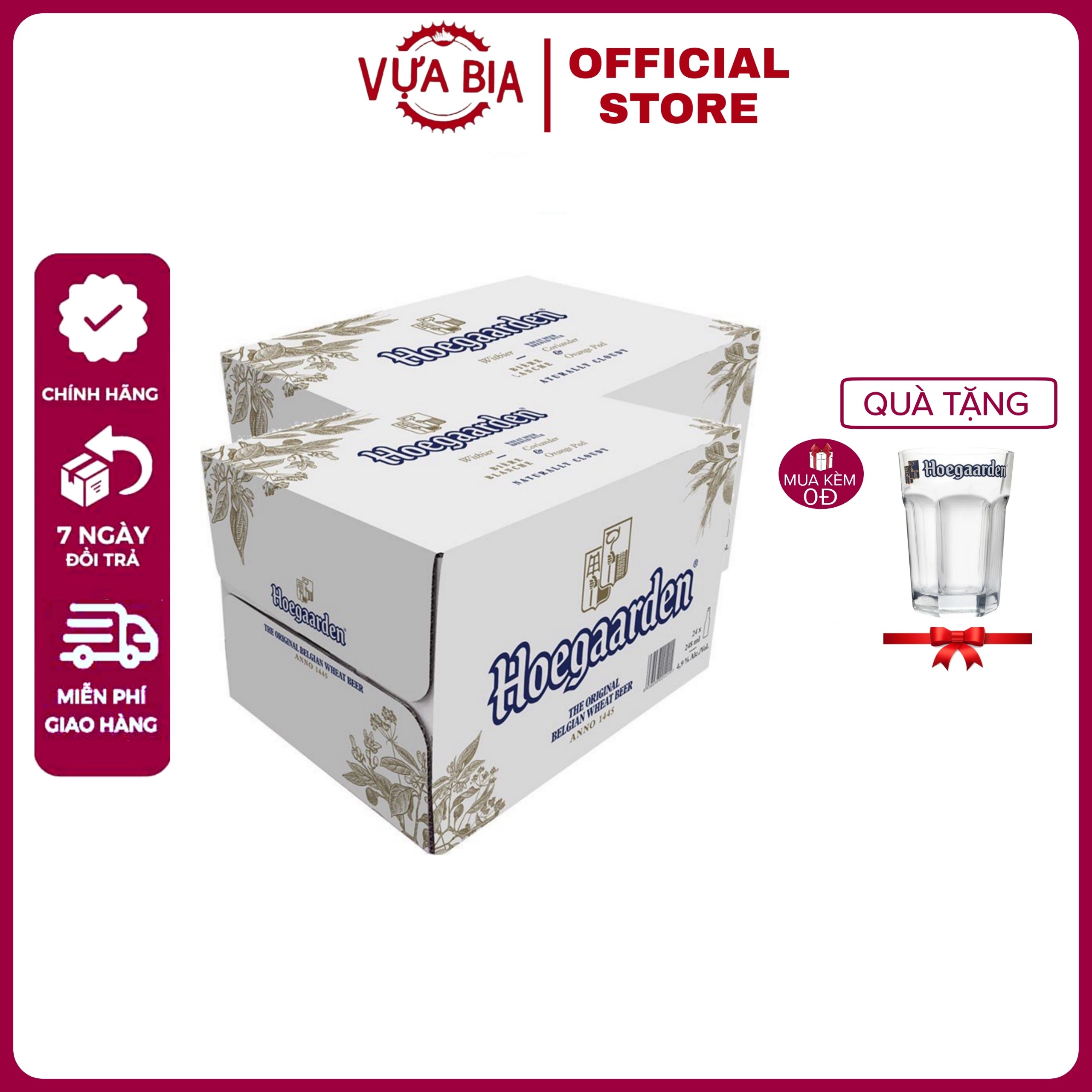 COMBO 2 THÙNG BIA HOEGAARDEN 500ML 12 LON