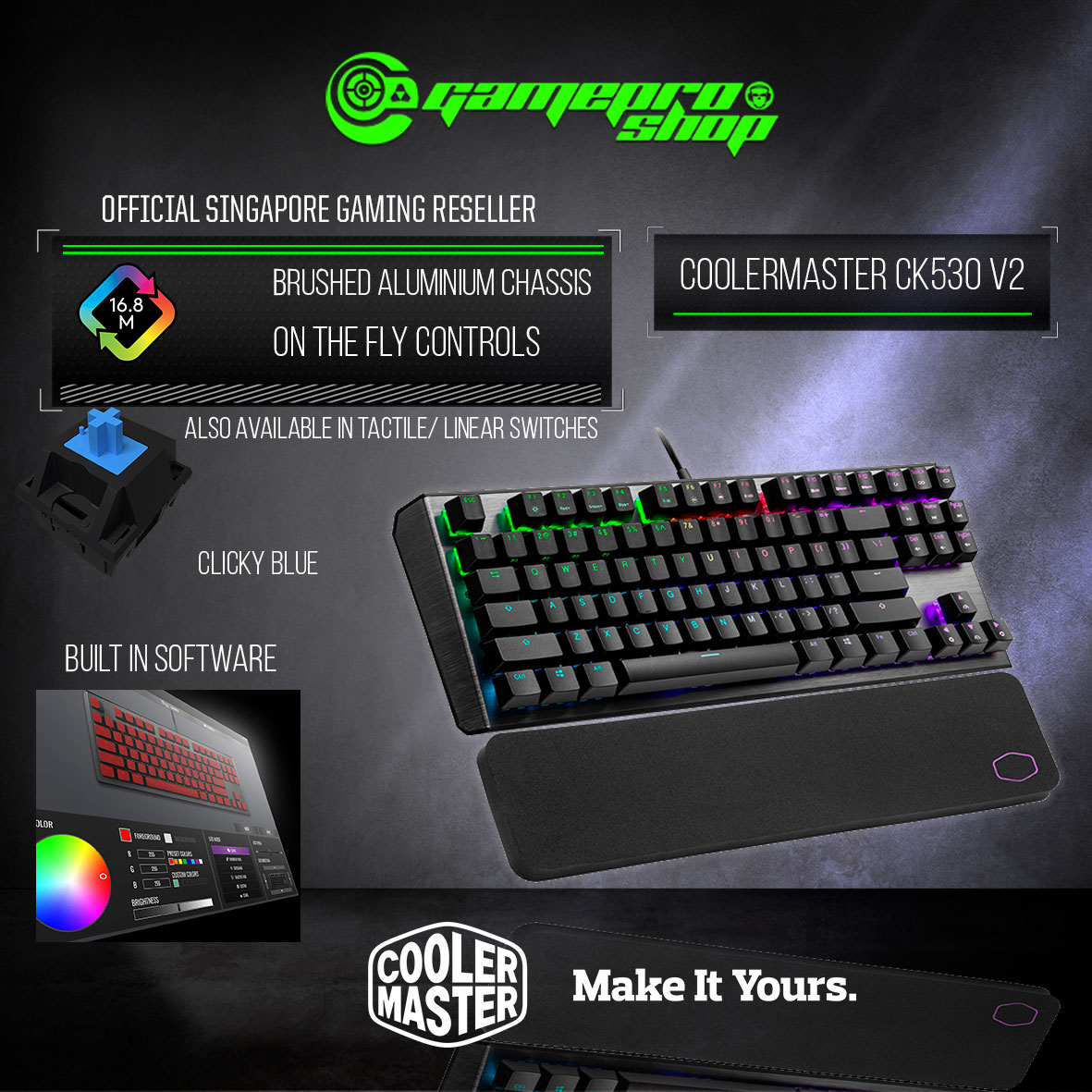 cooler master ck530 v2 tenkeyless mechanical gaming keyboard