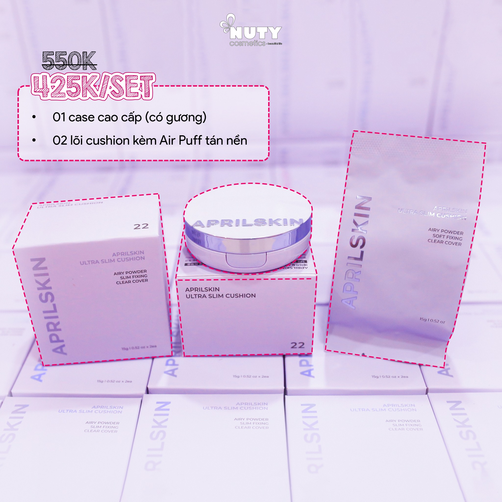 Phấn Nước Aprilskin Ultra Slim Cushion SPF50+/PA+++