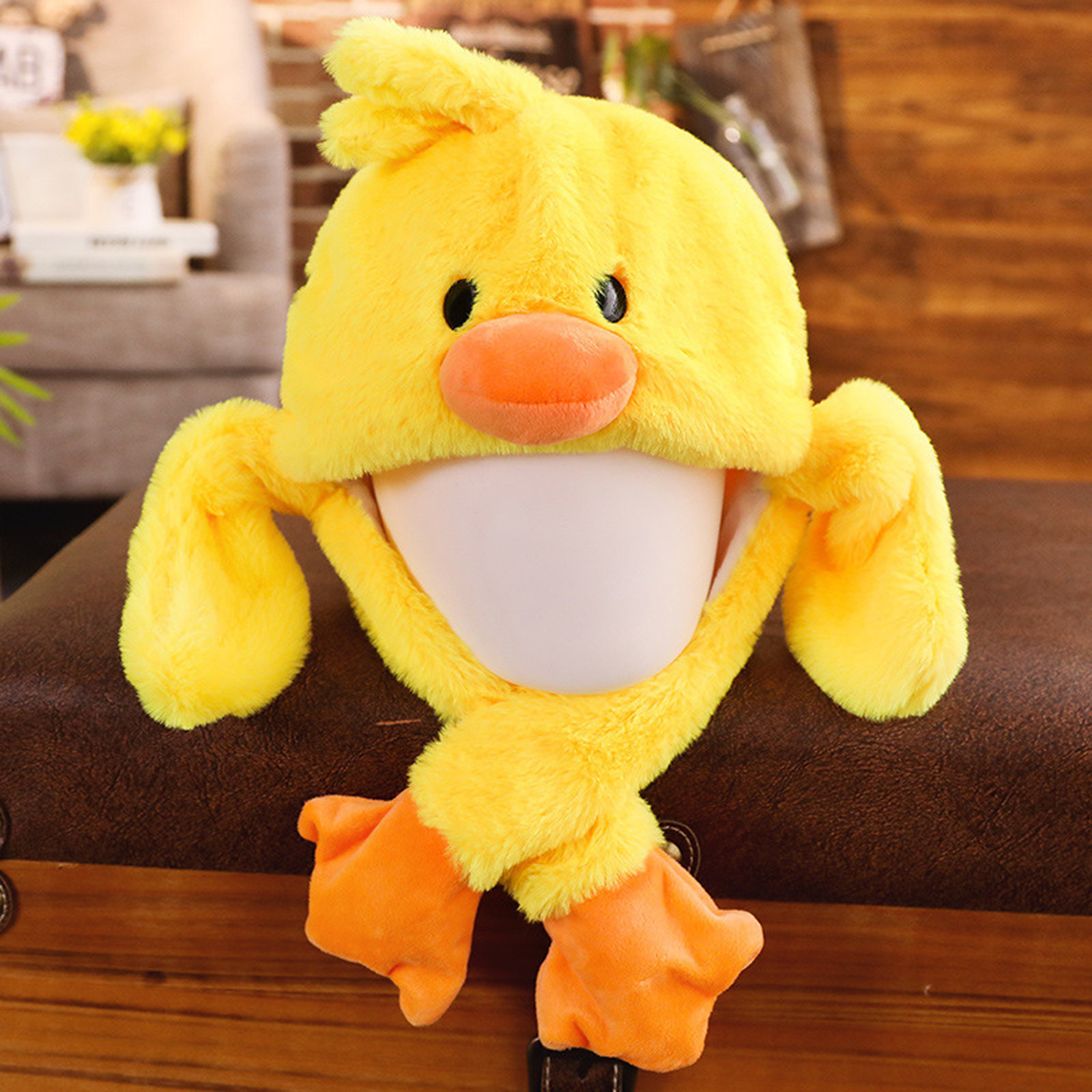 【Eco-friendly】 Cute Bunny Hat Ear Moving Jumping Hat Plush Rabbit Hat ...