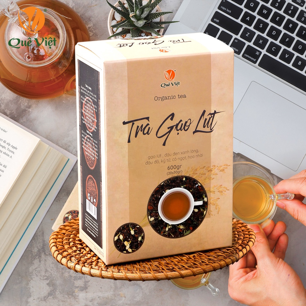 Hộp Trà Gạo Lứt Quê Việt 600gr