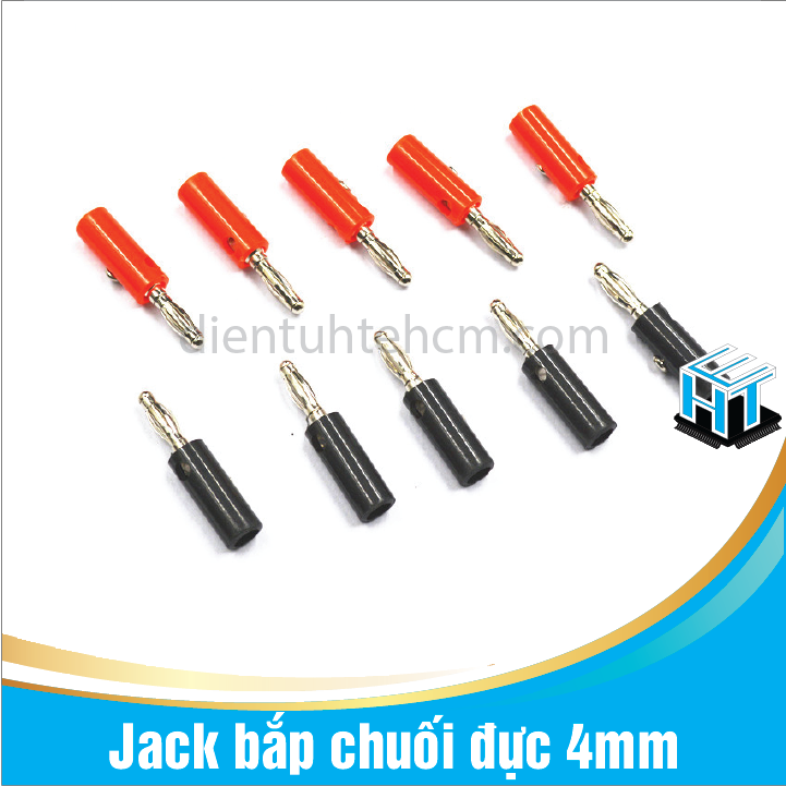 COMBO 2 cặp Jack bắp chuối đực 4mm đen đỏ(2 đen ,2 đỏ)