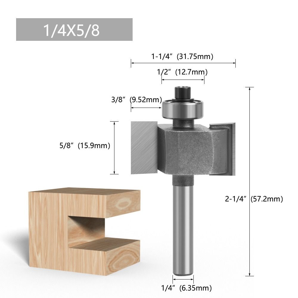 PETIYOUZA 1/4 Shank Router Bits Carbide T Type Trimming Machine High Quality Milling Cutter Woodworking