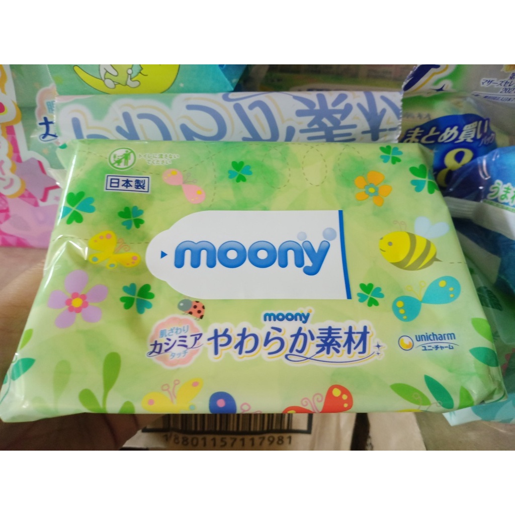 Khăn ướt Moony gói 76 tờ mẫu nhất